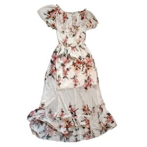 White House Black Market Women's Off-The-Shoulder Floral Maxi‎ Dress Size S
